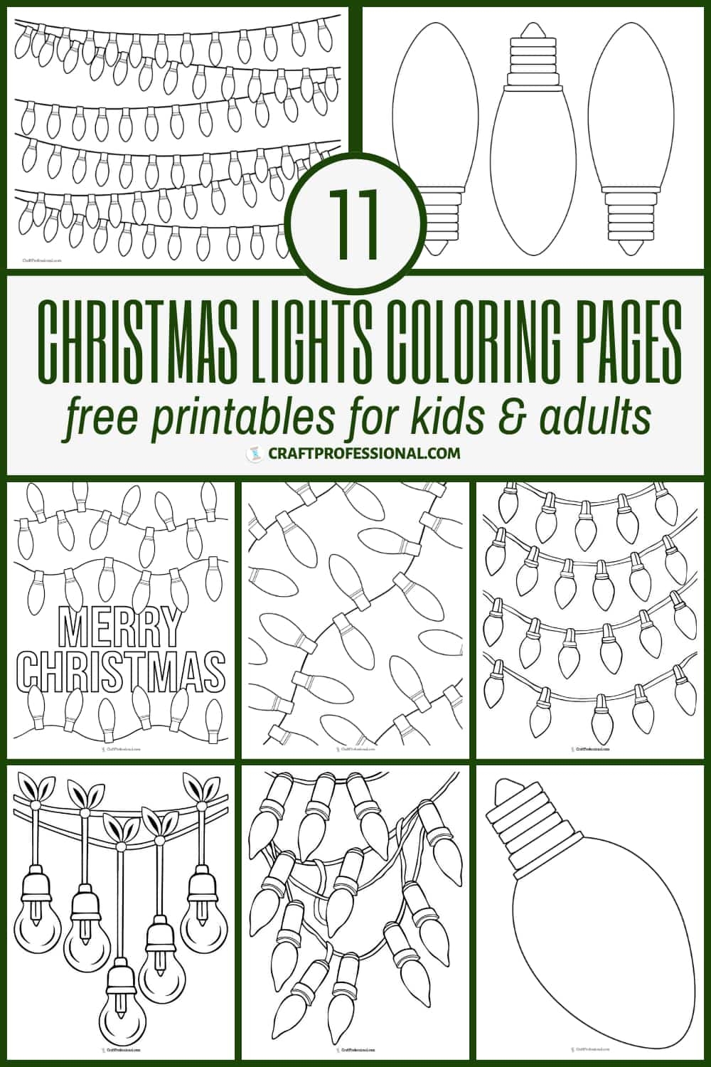 11 Christmas Lights Coloring Pages