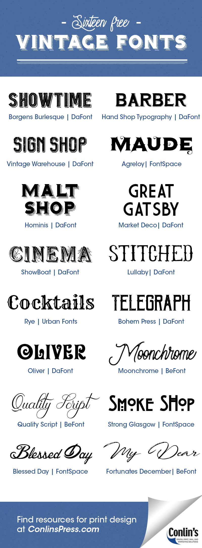 16 Free Vintage Fonts 