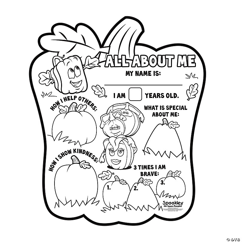 16 X 19 Spookley The Square Pumpkin All About Me Posters 30 Pc Oriental Trading