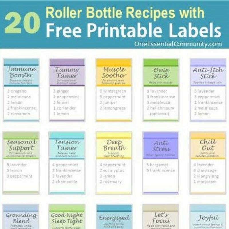 20 Rollerball Blends Recipes With Free Printable Labels