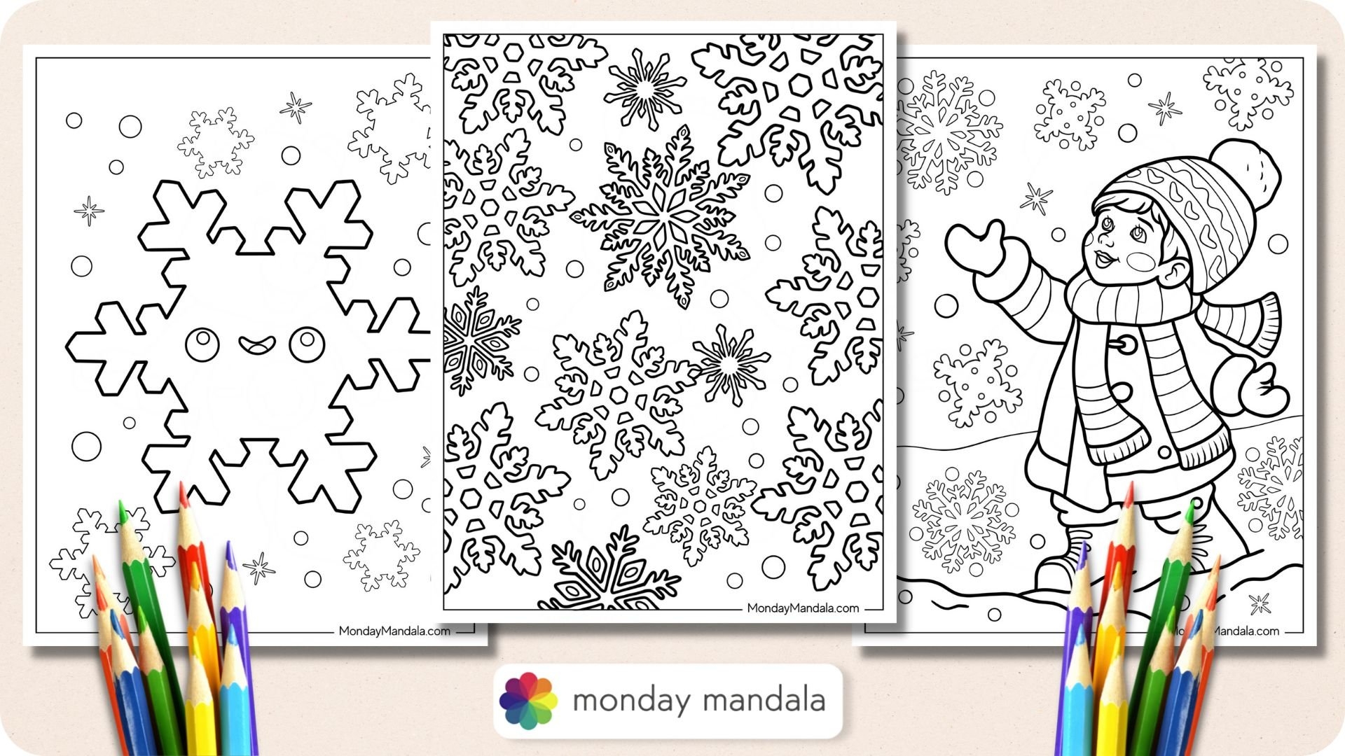 Snowflake Coloring Pages Free Printable