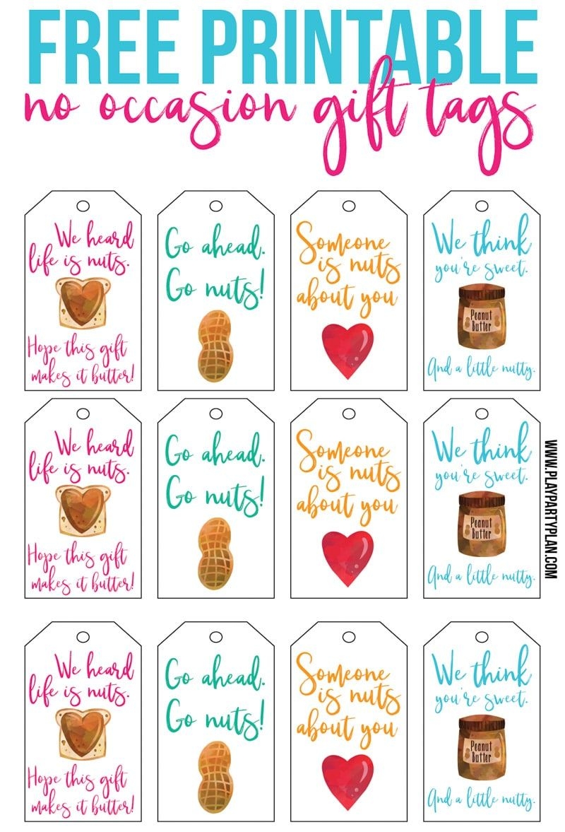 24 Just Because Gift Basket Ideas Free Printable Gift Tags