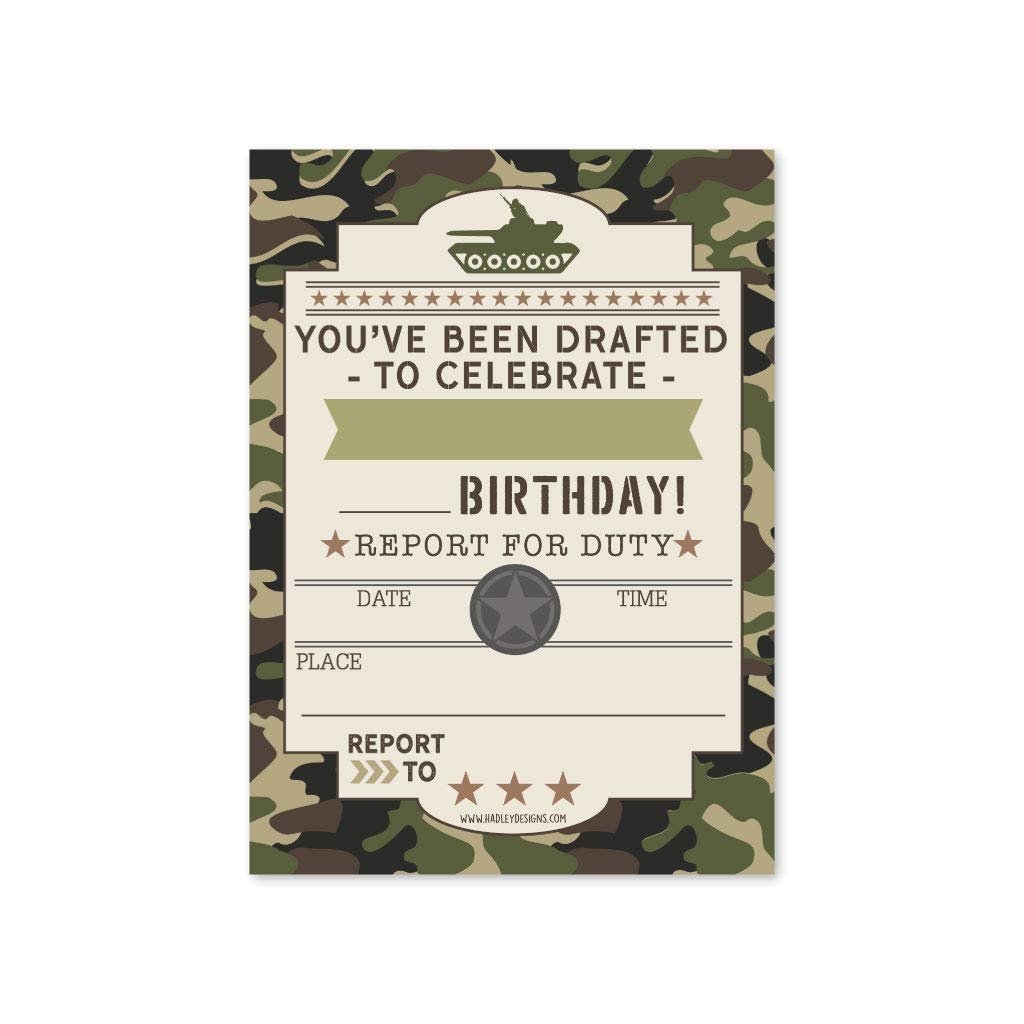 Army Birthday Invitations Free Printable