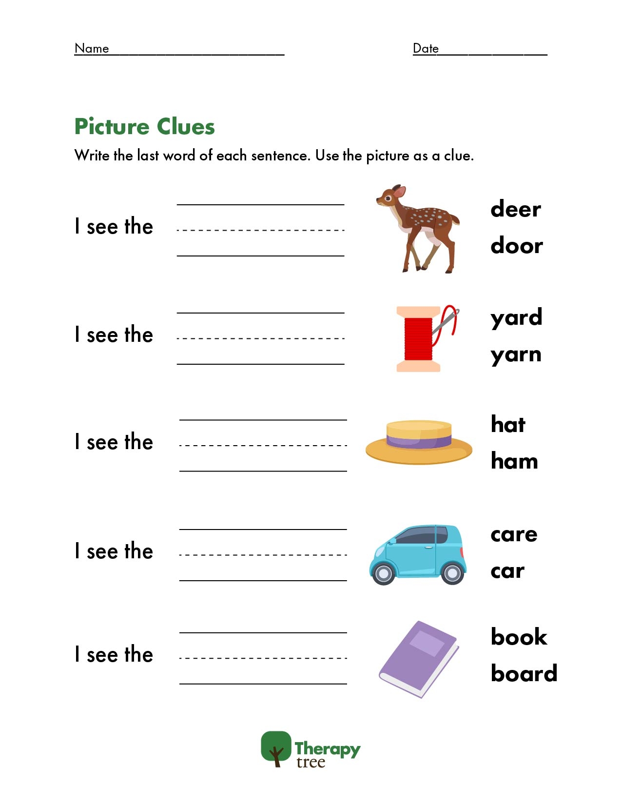 Speech Therapy Free Printables