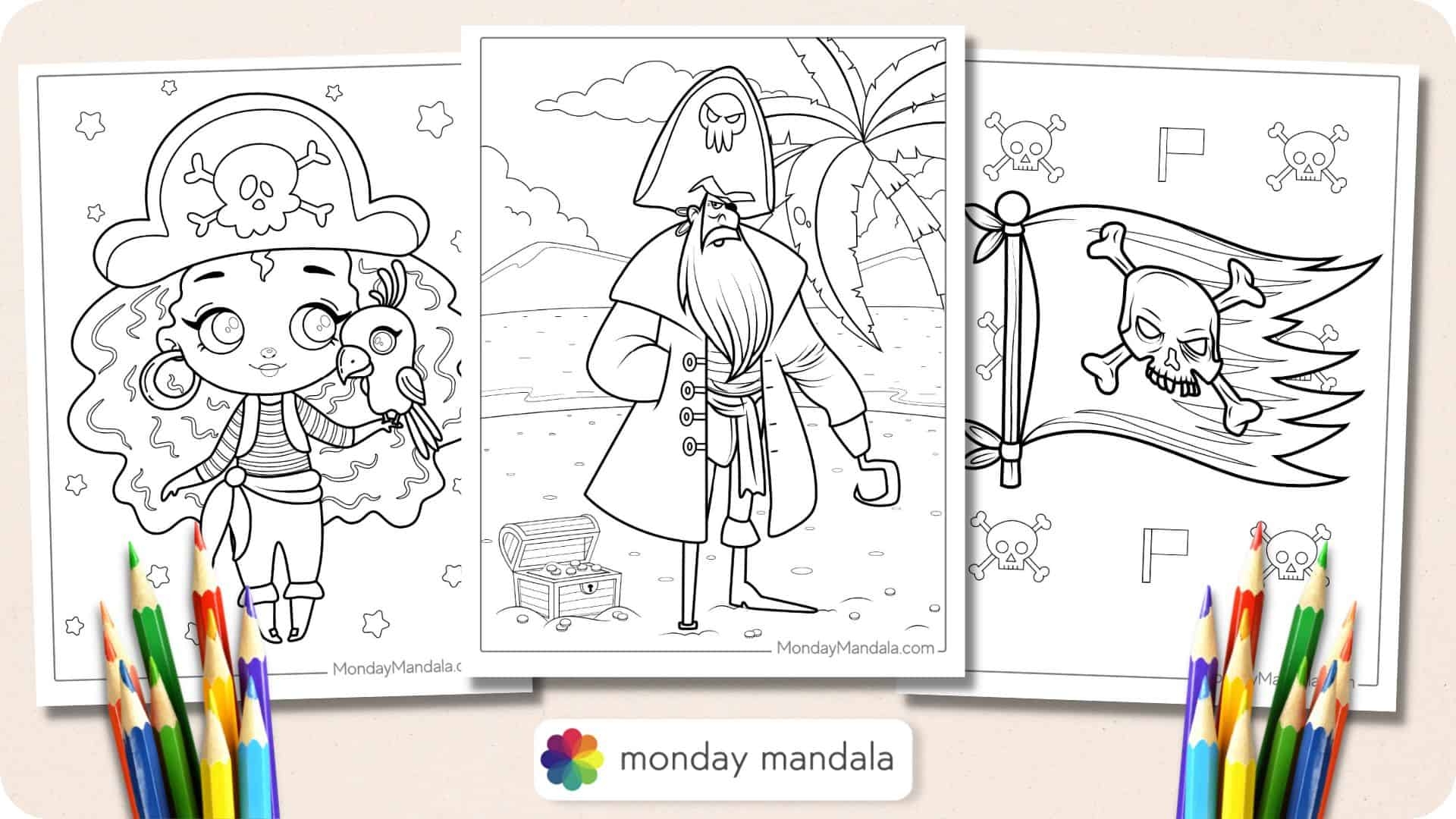 28 Pirate Coloring Pages Free PDF Printables 