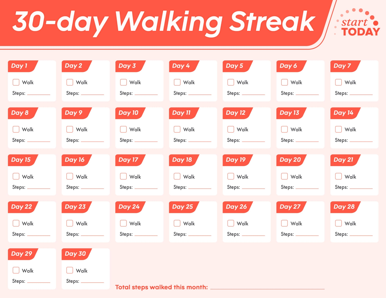 30 Day Beginner Walking Workout Plan To Make It A Daily Habit