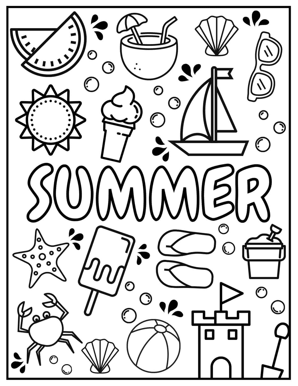 30 Free Summer Coloring Pages For Kids Prudent Penny Pincher