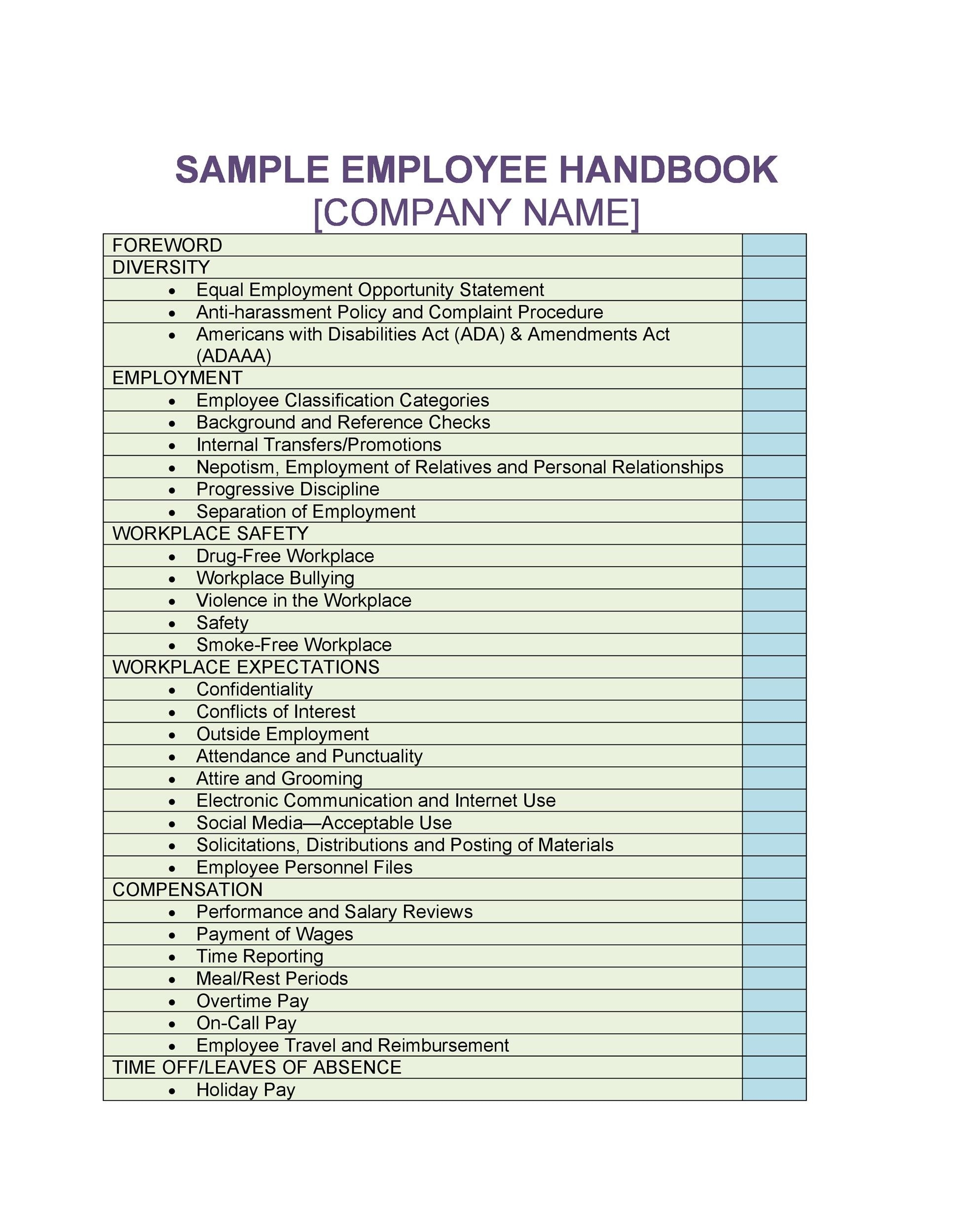 42 Best Employee Handbook Templates Examples TemplateLab