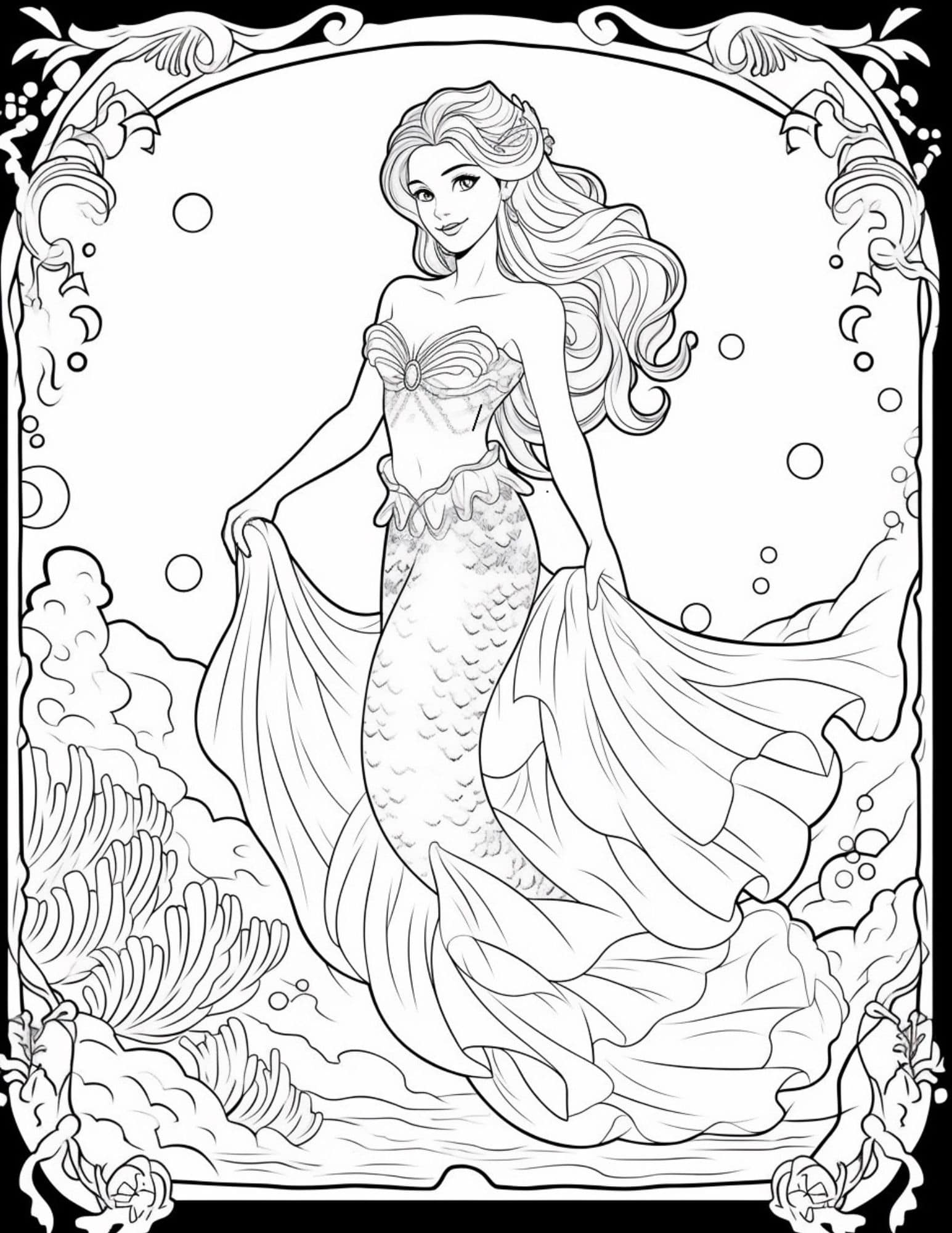 44 Mermaid Coloring Pages For Kids And Adults Our Mindful Life