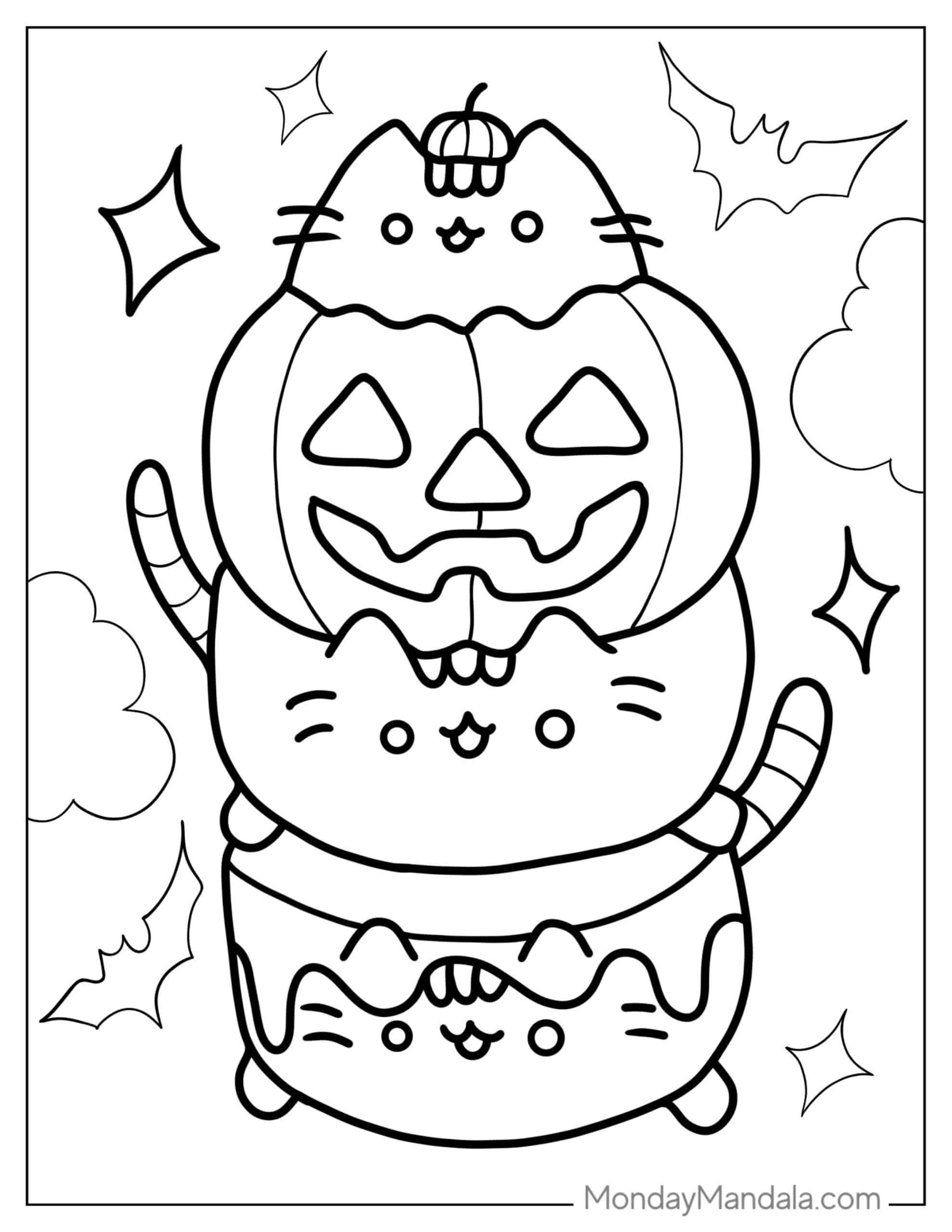48 Pusheen Coloring Pages Free PDF Printables 