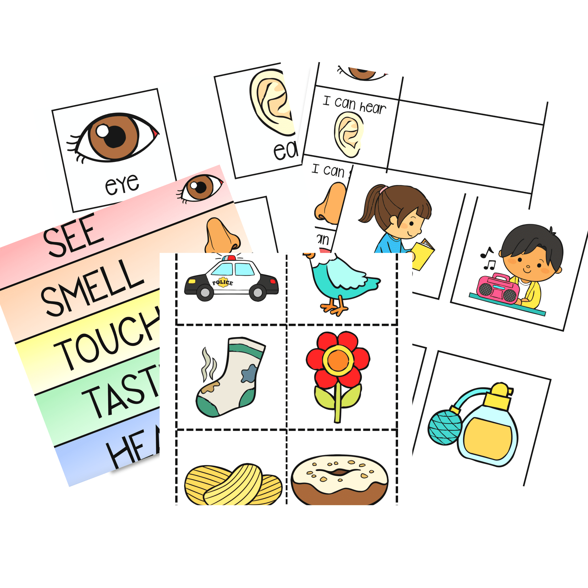 Five Senses Kindergarten Free Printables
