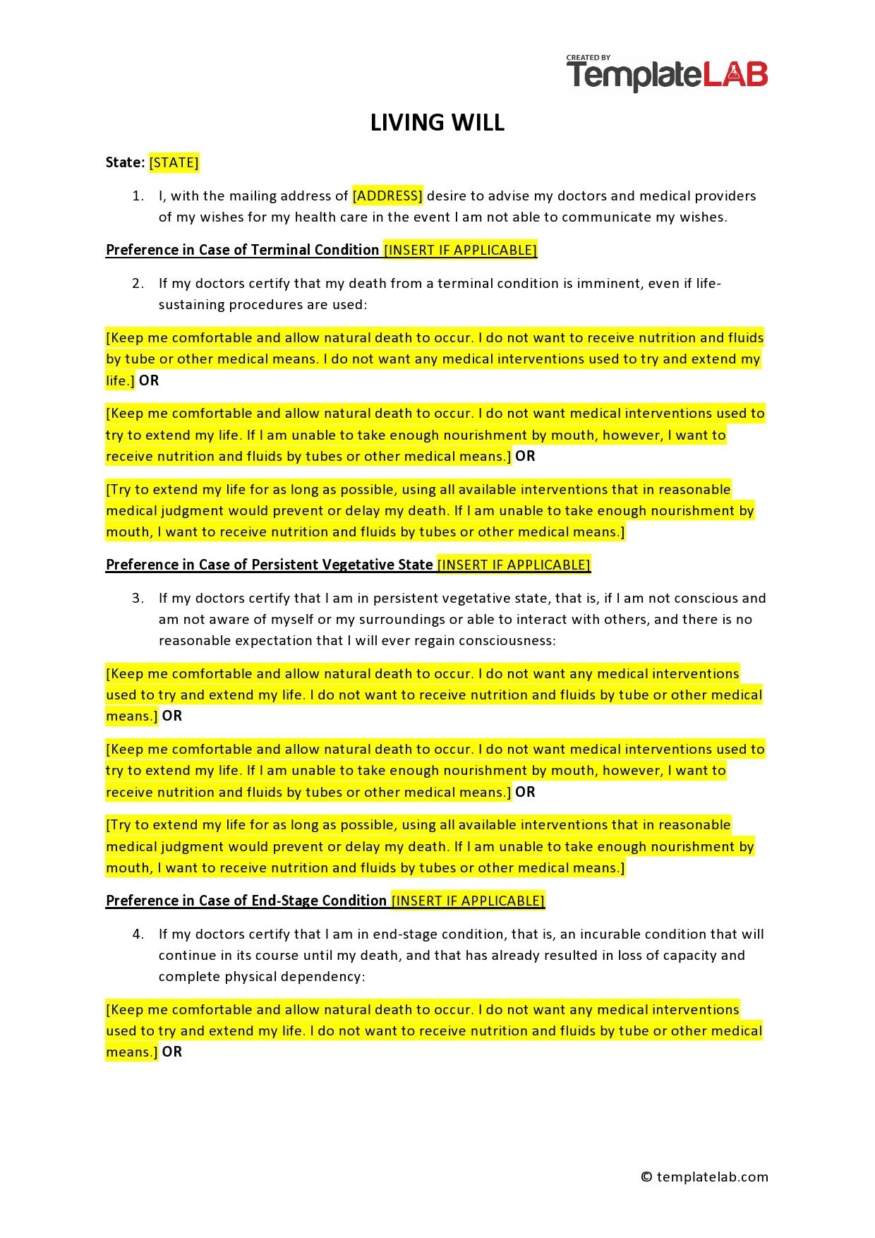 Free Printable Will