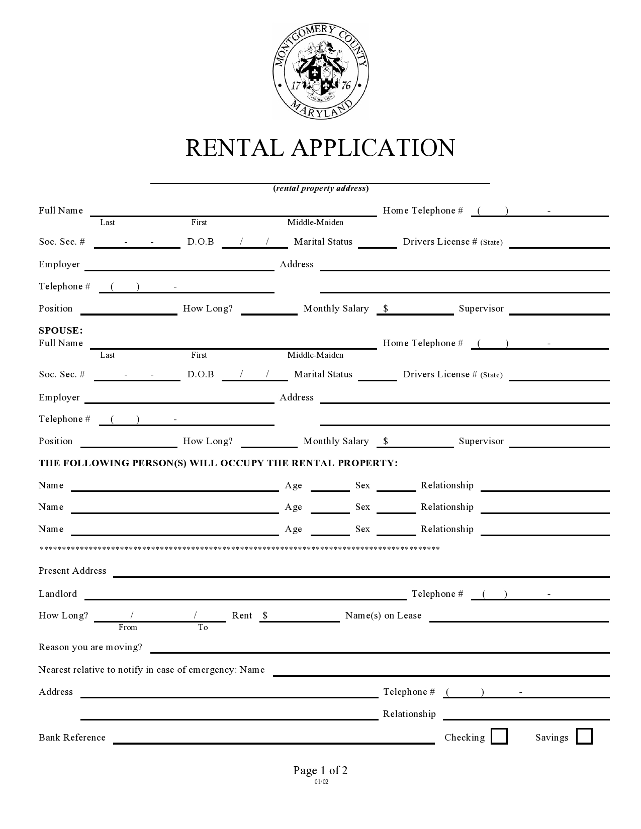 50 Free Rental Application Templates Forms Word PDF 