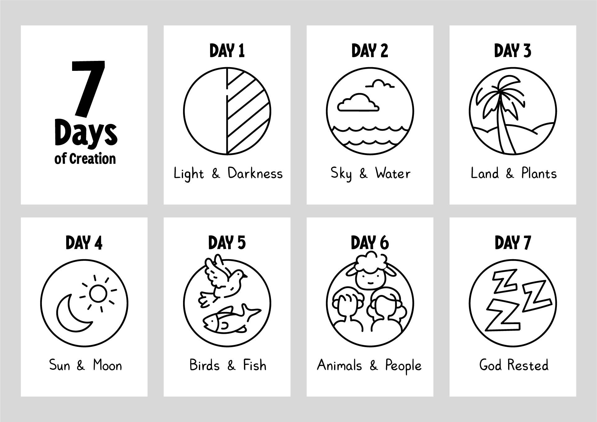 7 Days Of Creation 10 Free PDF Printables Printablee