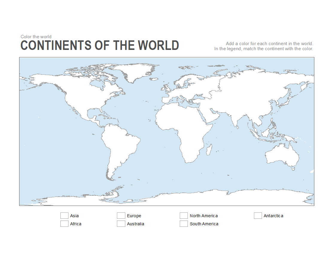 Free Printable Continents Map
