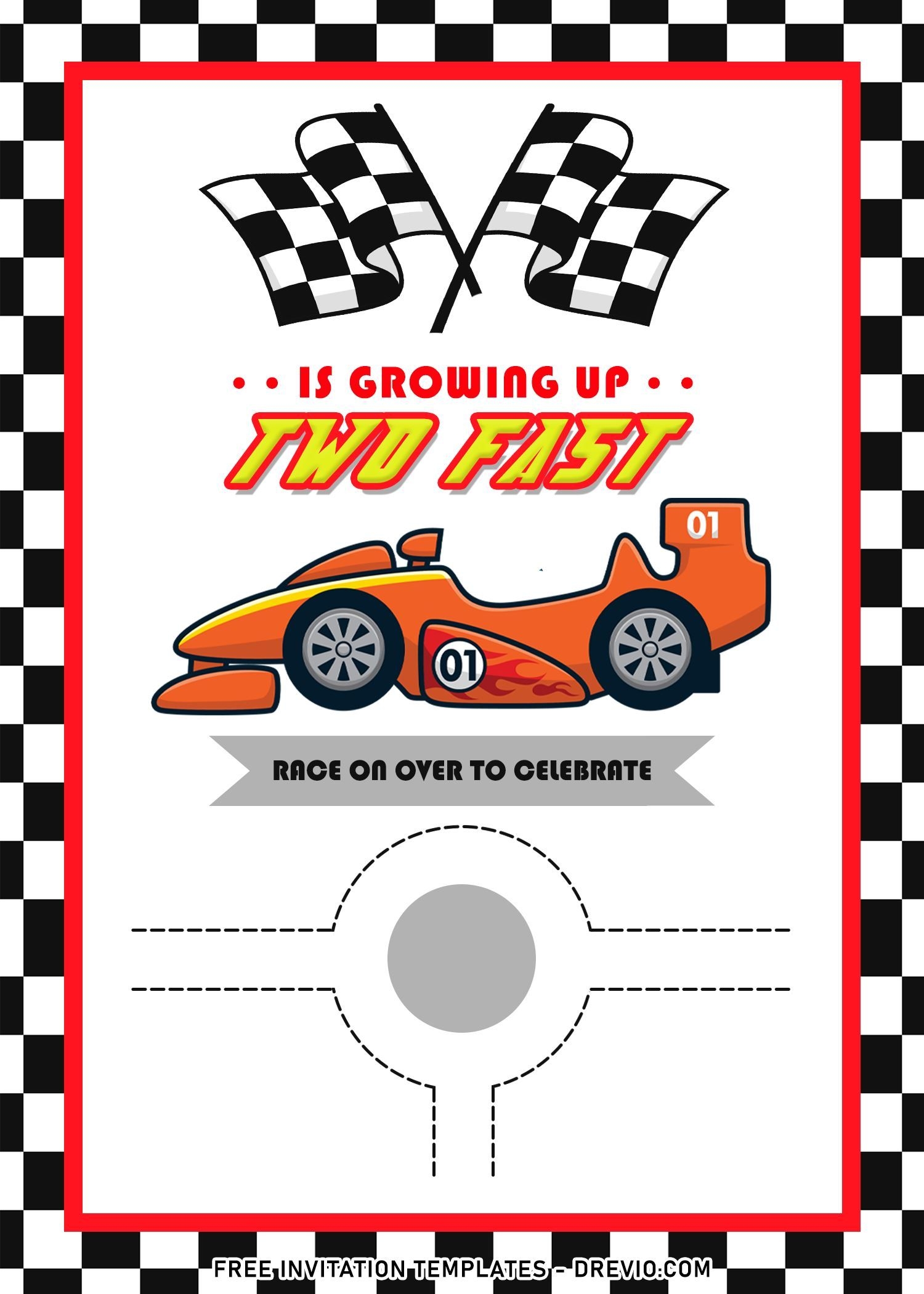 8 Awesome Racing Formula 1 Boys Birthday Invitation Templates