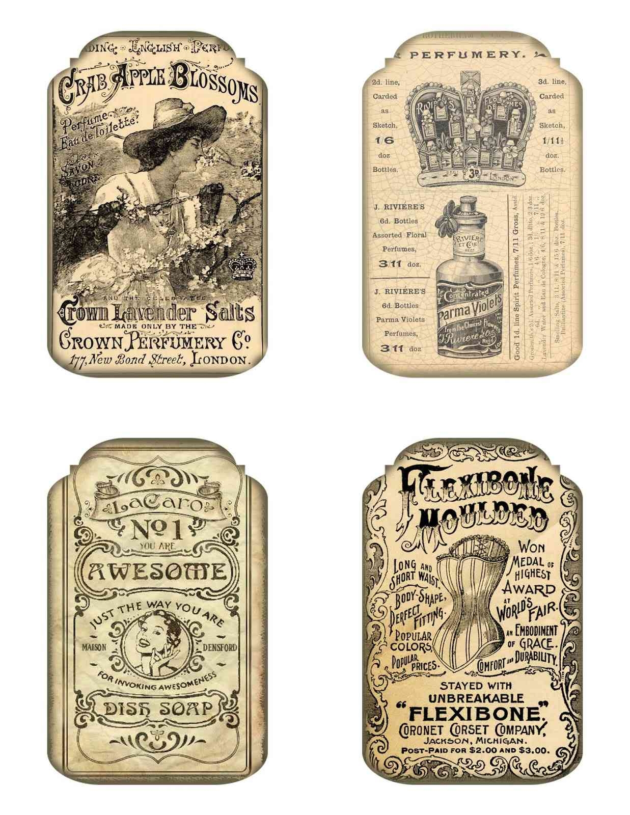 8 Sets Of Free Vintage Labels