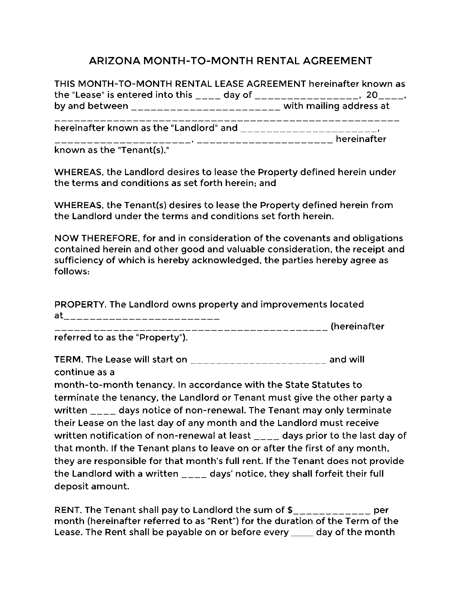 Free Printable Simple Lease Agreement