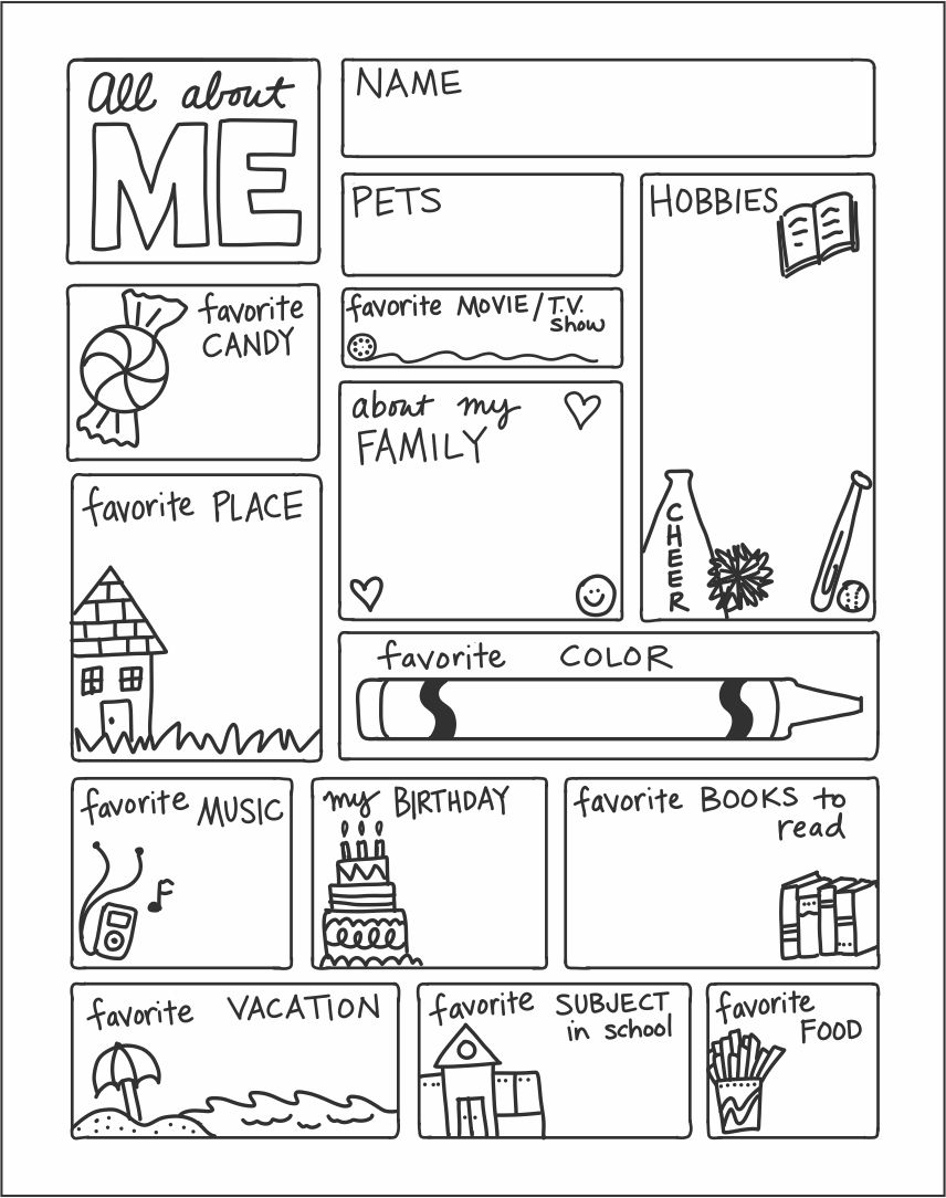 All About Me Worksheets And Templates 50 Free PDF Printables Printablee
