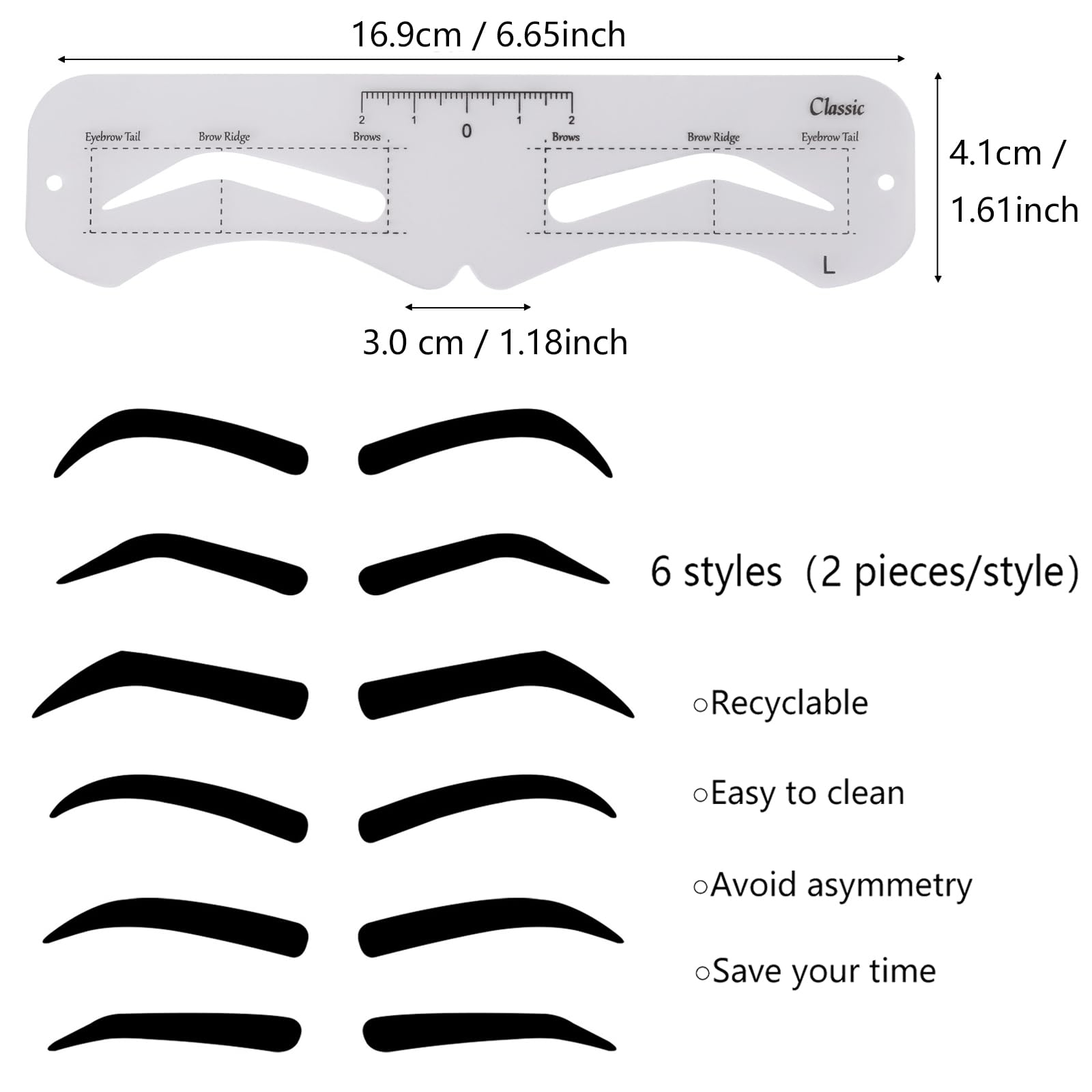 Amazon 12 Pcs Reusable Eyebrow Stencil Eyebrow Template With Elastic Band For Beginners Eyebrow Distance 3 0cm Beauty Personal Care