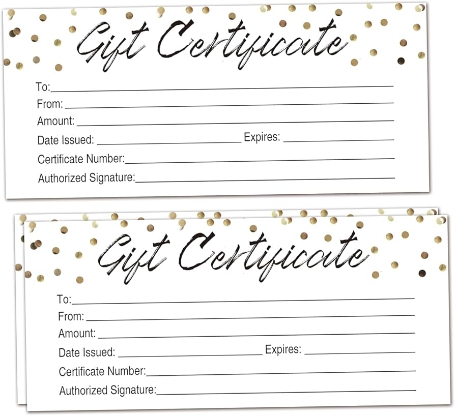 Free Printable Hair Gift Certificates