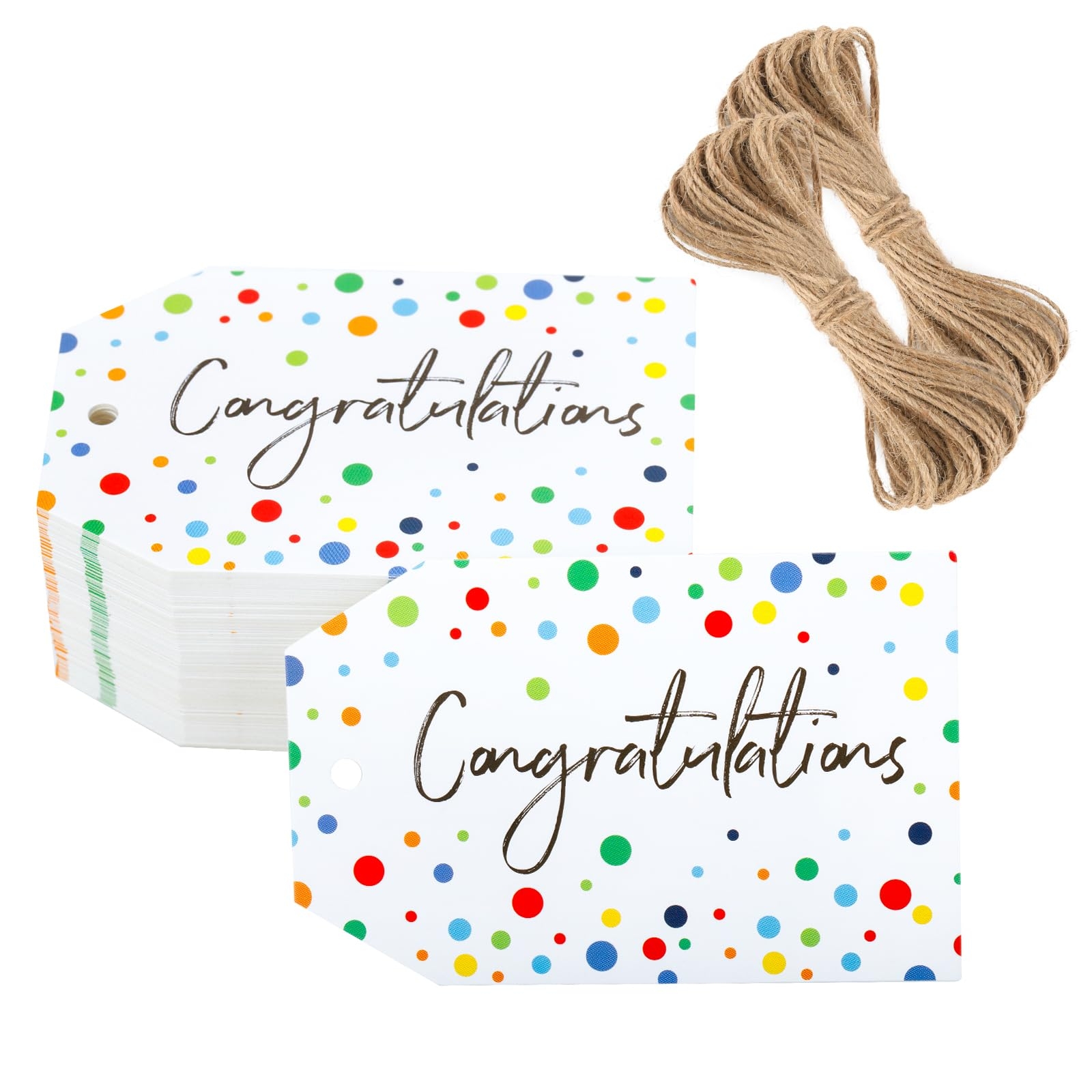 Amazon Anwyll Congrats Graduate Gift Tags 100 Pcs Graduation Party Favors Tags Colorful Dots Congratulations Gift Tags With String For Presents Graduation Wedding Baby Shower Celebration Party Office Products