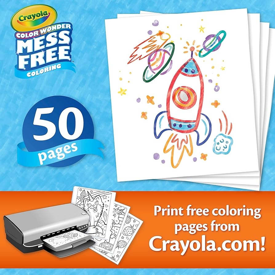 Amazon Crayola Color Wonder Mess Free Coloring Pages 50ct Create Your Own Coloring Pages Blank Color Wonder Refill Toddler Stocking Stuffer 3 