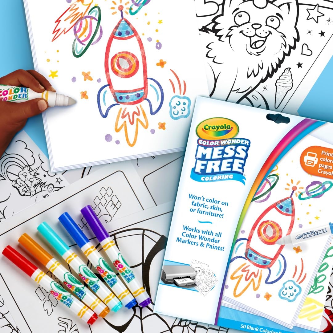 Amazon Crayola Color Wonder Mess Free Coloring Pages 50ct Create Your Own Coloring Pages Blank Color Wonder Refill Toddler Stocking Stuffer 3 