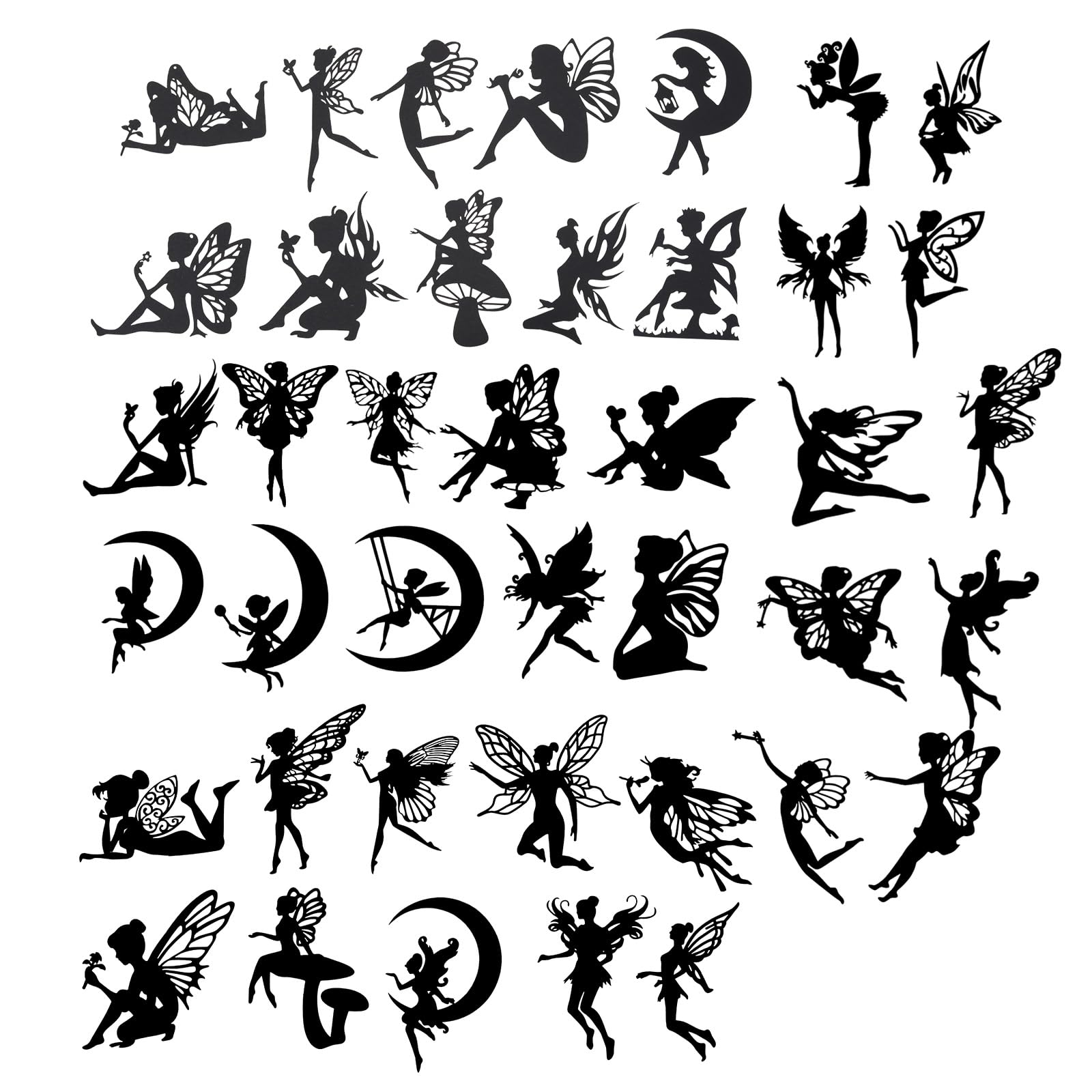 Amazon ECSiNG 40PCS Fairy Cutouts Silhouette Embellishments Jar Decals Decorative Paper For Lantern Jars Scrapbooks Windows Desks Mobile Phones Decoration