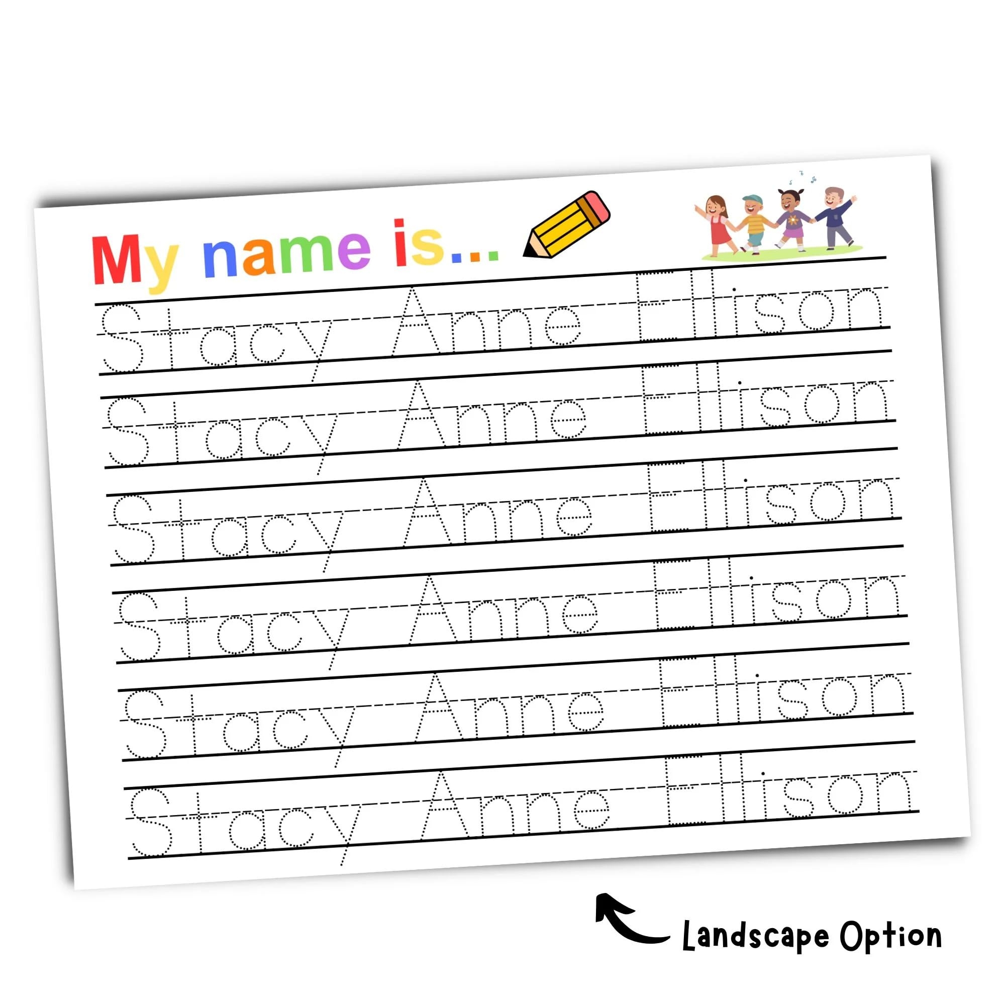 Amazon Personalized Name Tracing Worksheets Handwriting Practice
