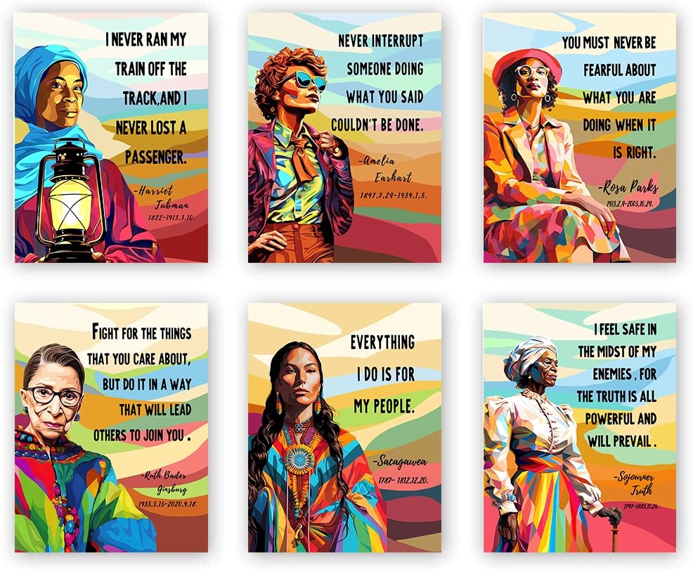 Amazon Powerful Women Art Print Feminist Art Print Influential History Women s Poster Women Empowerment Wall Art March Teacher Lessons Art Poster Motivational Quotes Classroom Decor Set Of 6 No Posters Prints