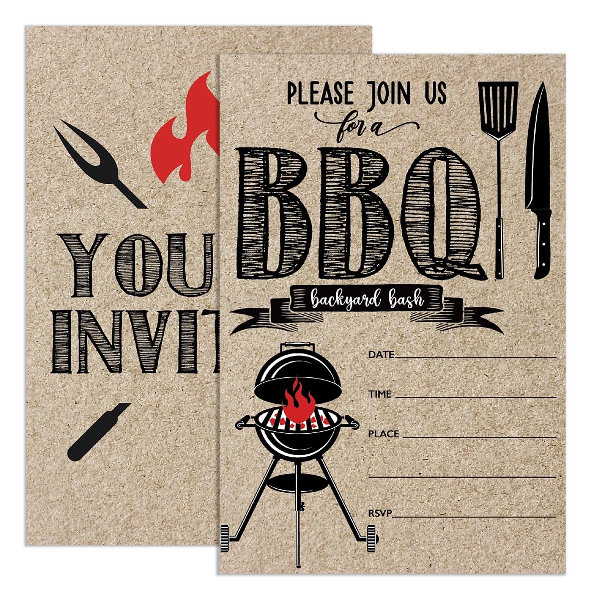 Amazon UDNADKEX BBQ Party Invitations With Envelopes Summer Barbecue Cookout Party Invite Cards Backyard BBQ Invites For Housewarming Birthday Party 4 x6 Set Of 20 Home Kitchen