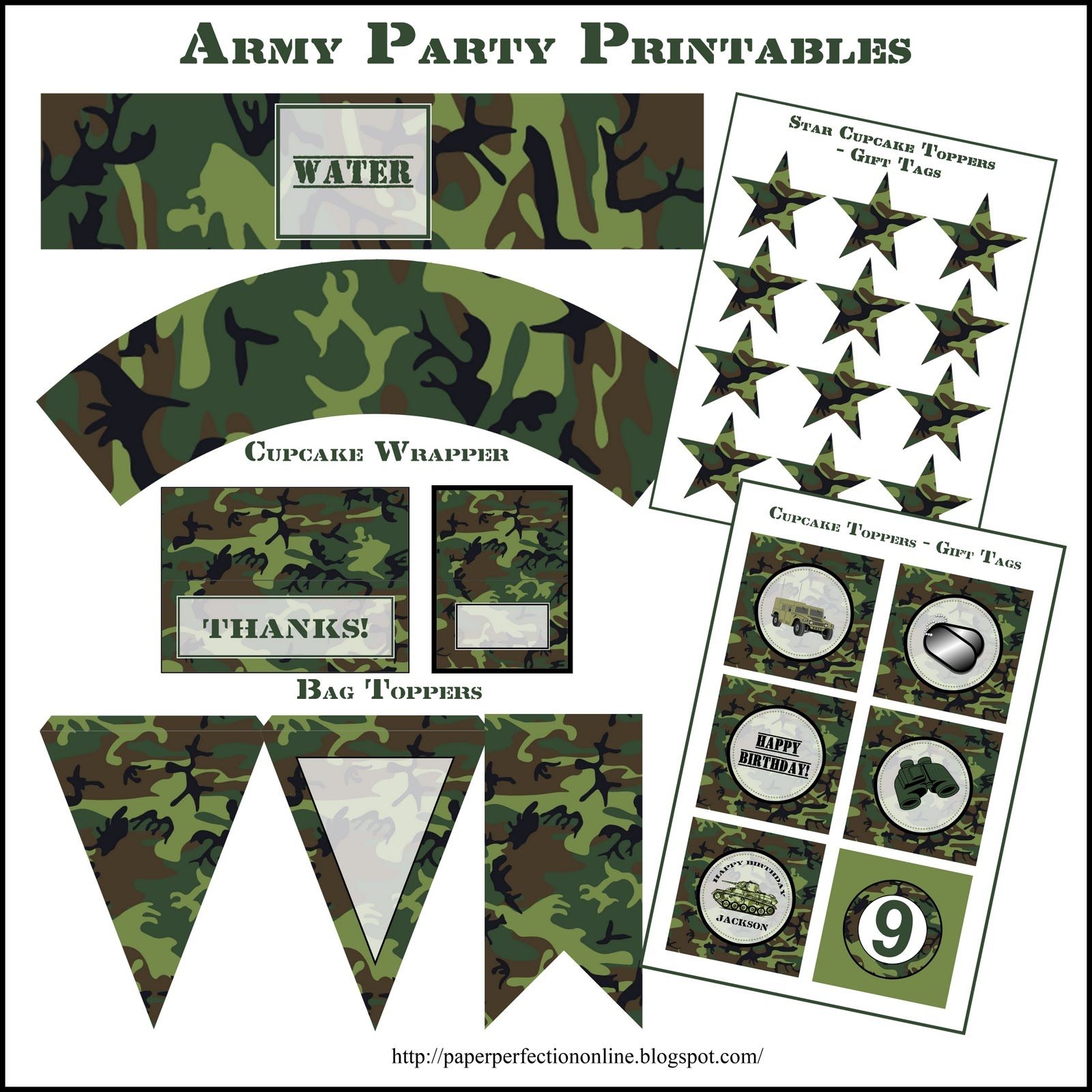 Army Party Printables