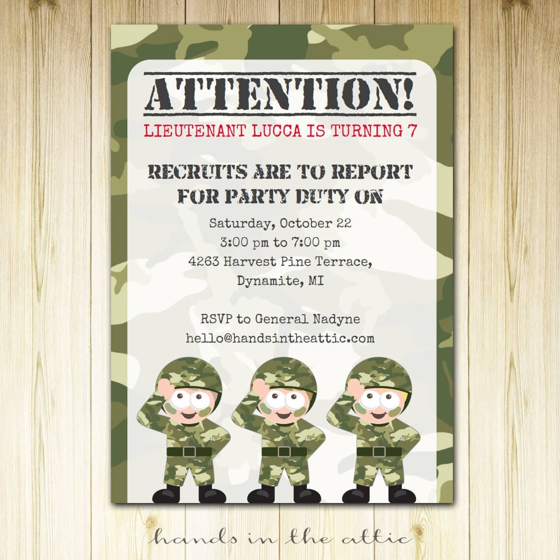 Army Theme Birthday Party Camo Party Camouflage Theme Military Invite Template Printable Invitation DIY Army Printable DIGITAL File Etsy