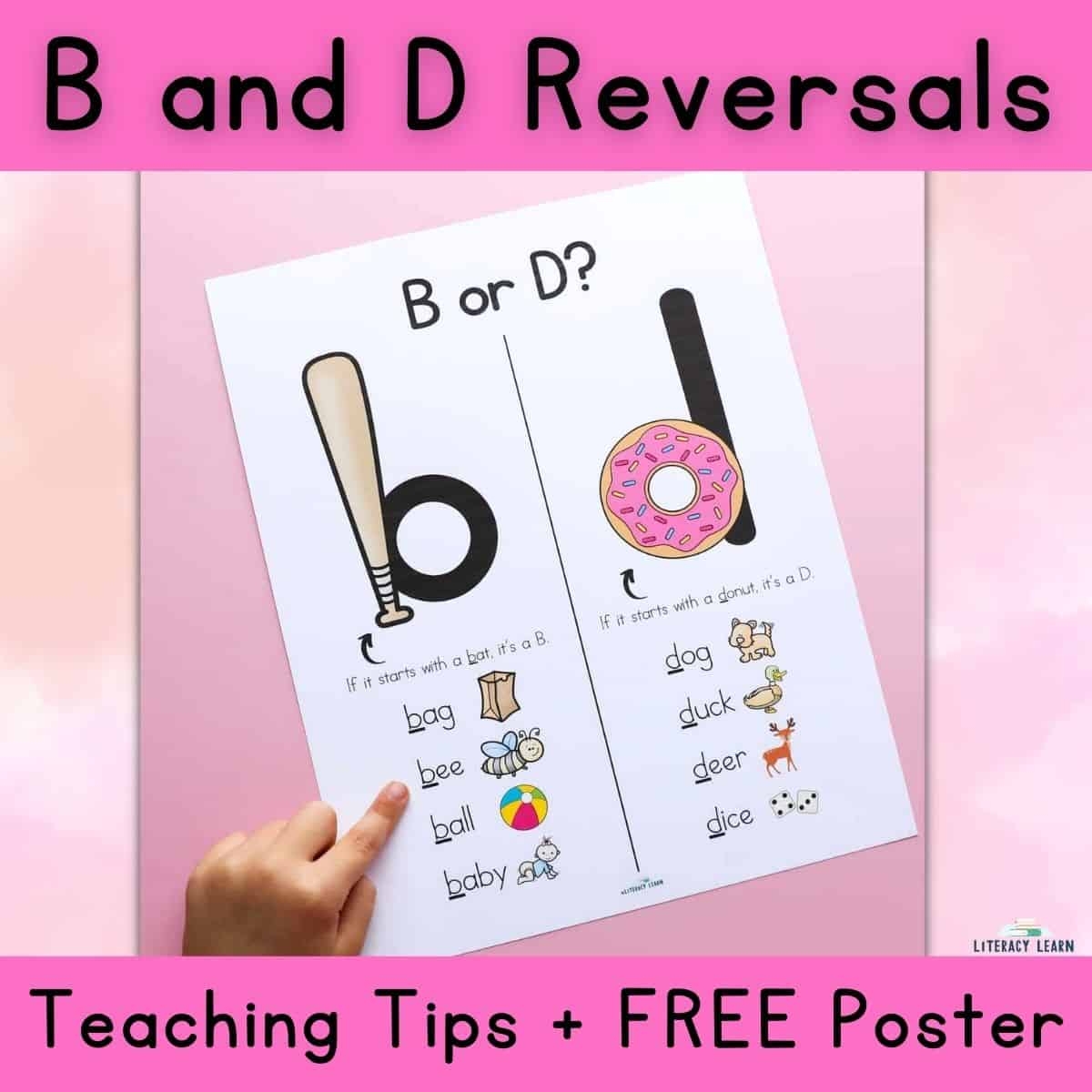 B And D Reversals Helpful Strategies FREE Poster Literacy Learn
