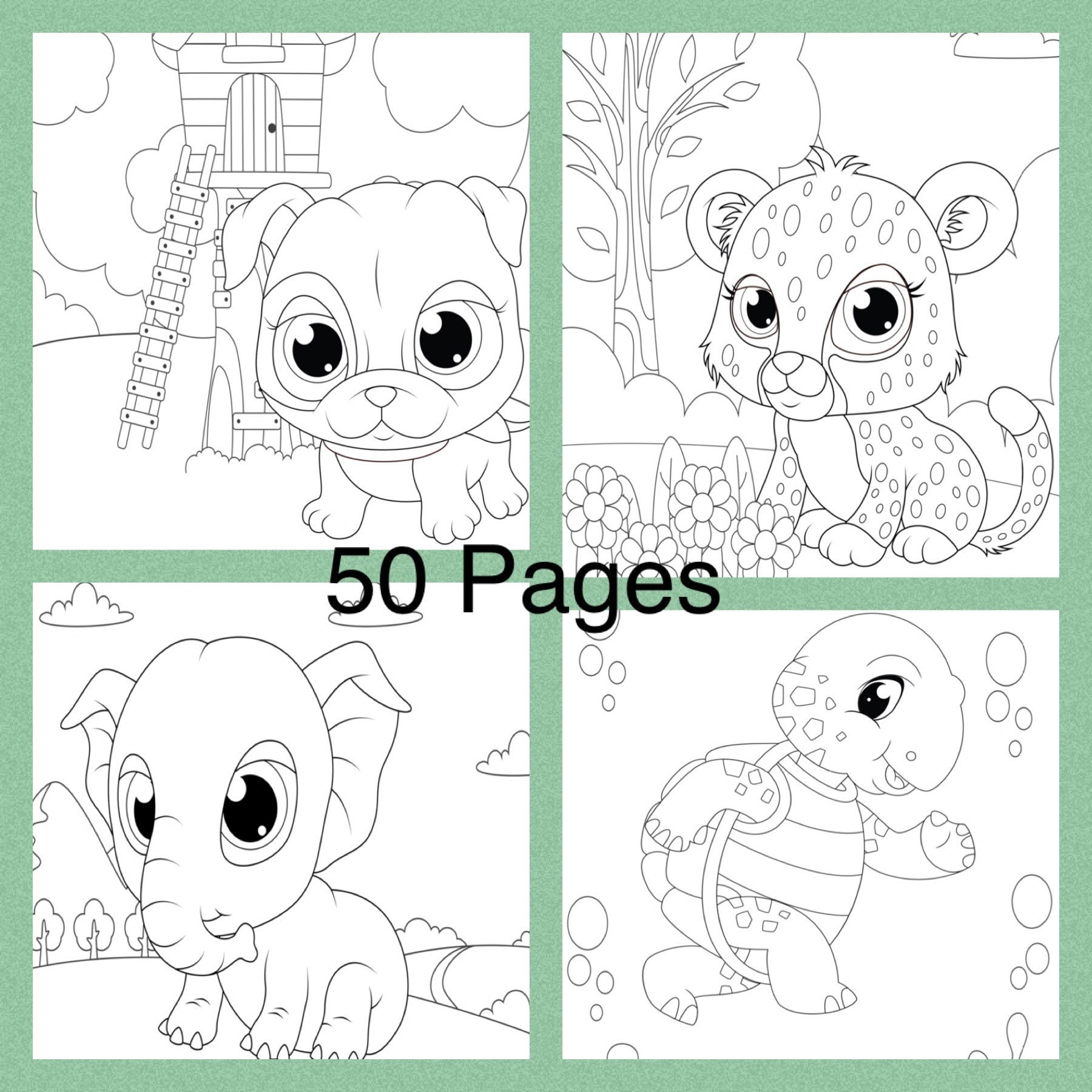 Baby Animals Printable Coloring Pages Etsy