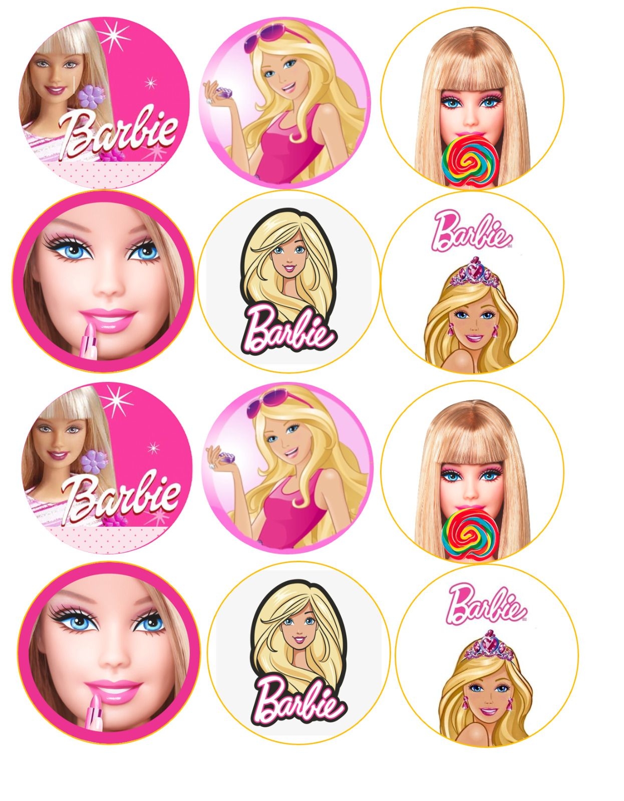 Barbie Cupcake Toppers Printable Free Shop On Pinterest