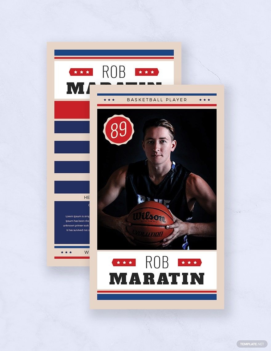 Basketball Trading Card Template In Illustrator Publisher Pages PSD Word Download Template