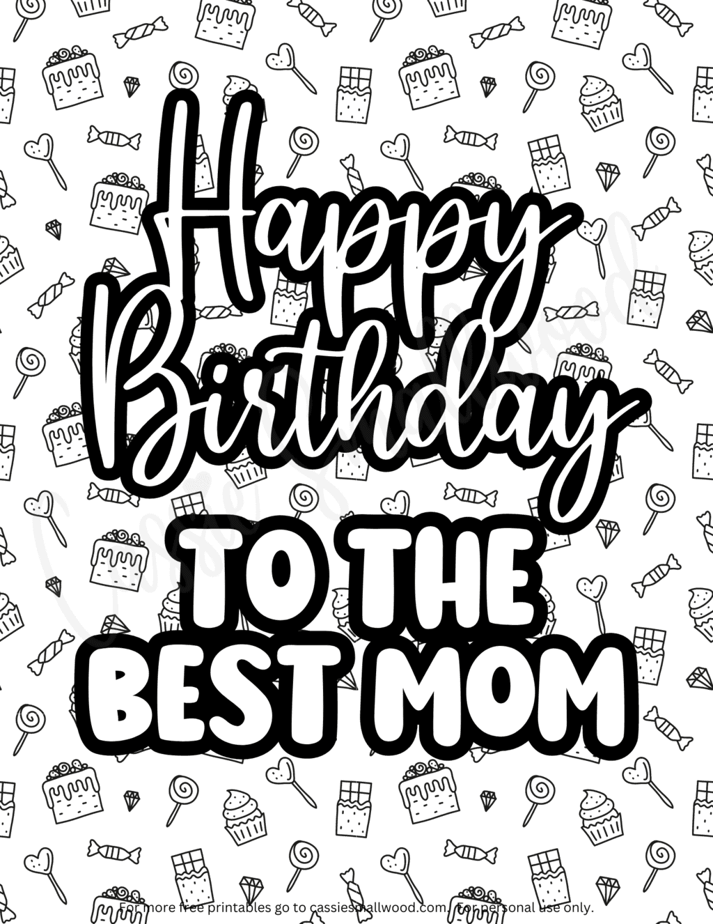 Happy Birthday Free Colorable Printable