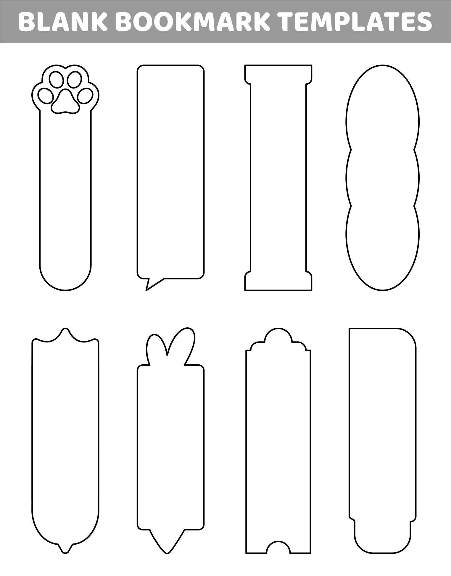 Blank Bookmarks 10 Free PDF Printables Printablee