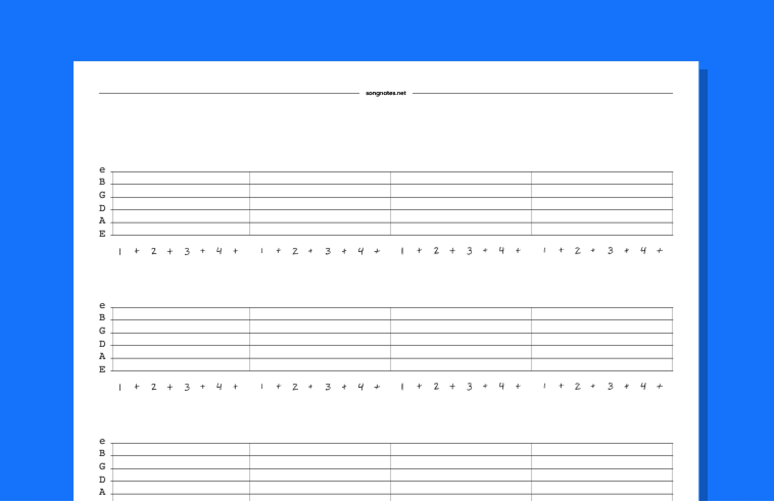Blank Tabs Free PDF Templates To Download Print And Write Your Own Guitar Tabs