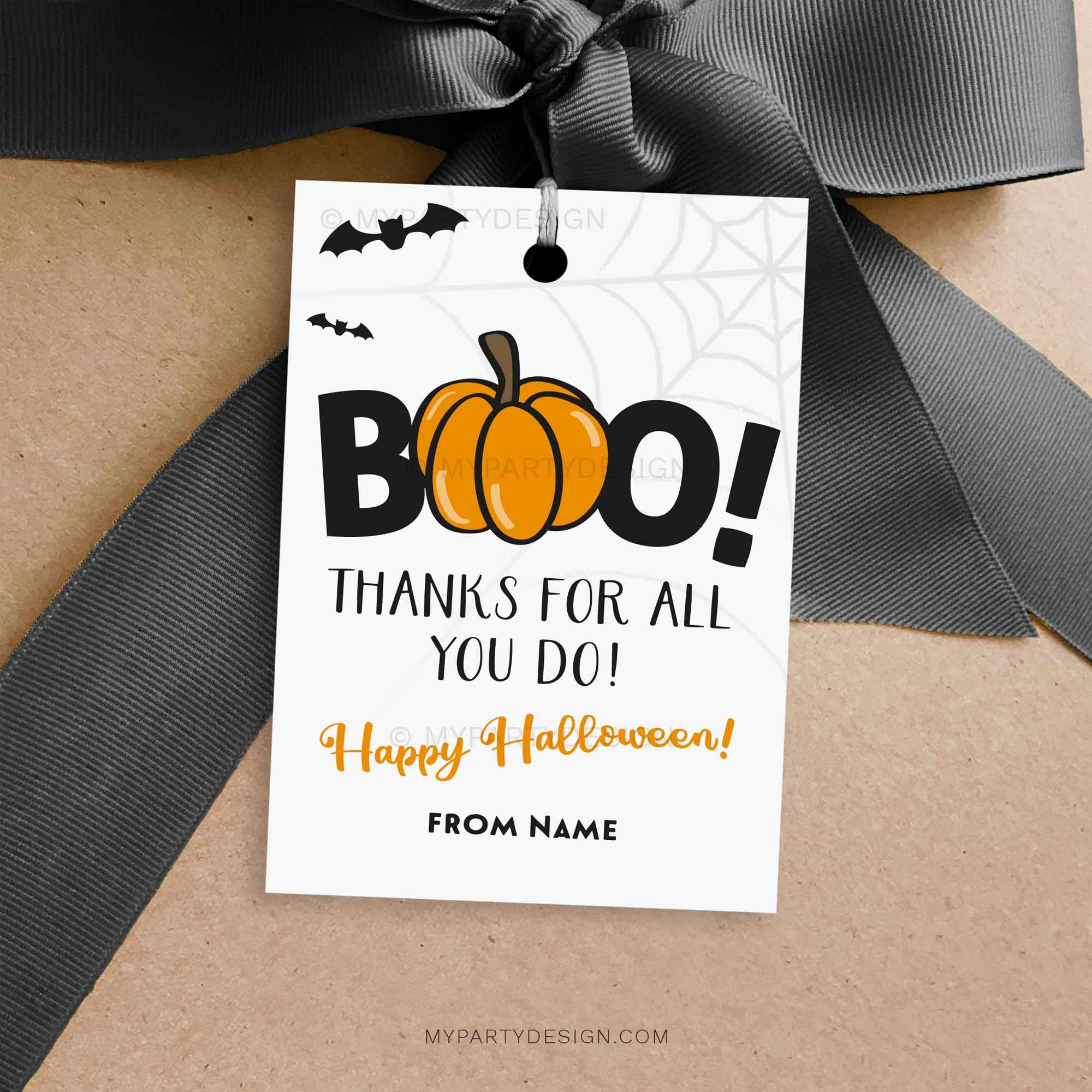 Boo Thanks For All You Do Halloween Tags Printable PDF My Party Design