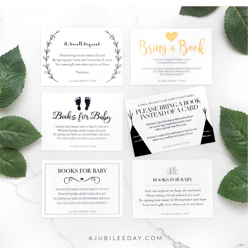 Bring A Book Instead Of Card Free Printable A Jubilee Day