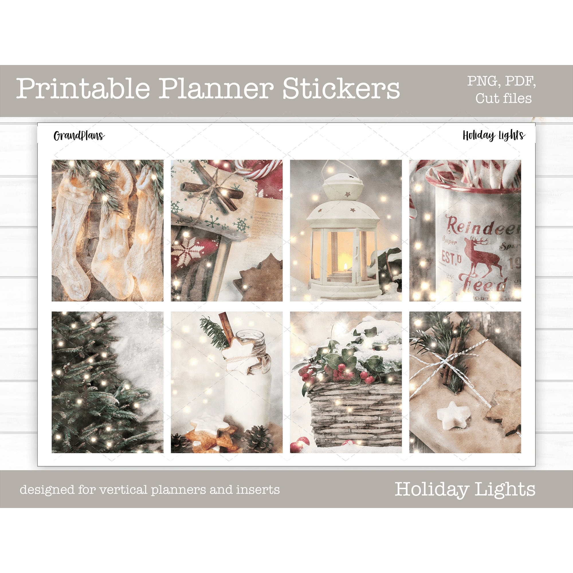 Buy Christmas Printable Planner Stickers Holiday Lights Weekly Sticker Kit Erin Condren Stickers Vertical Planner Cut Files Cricut PNG Online In India Etsy