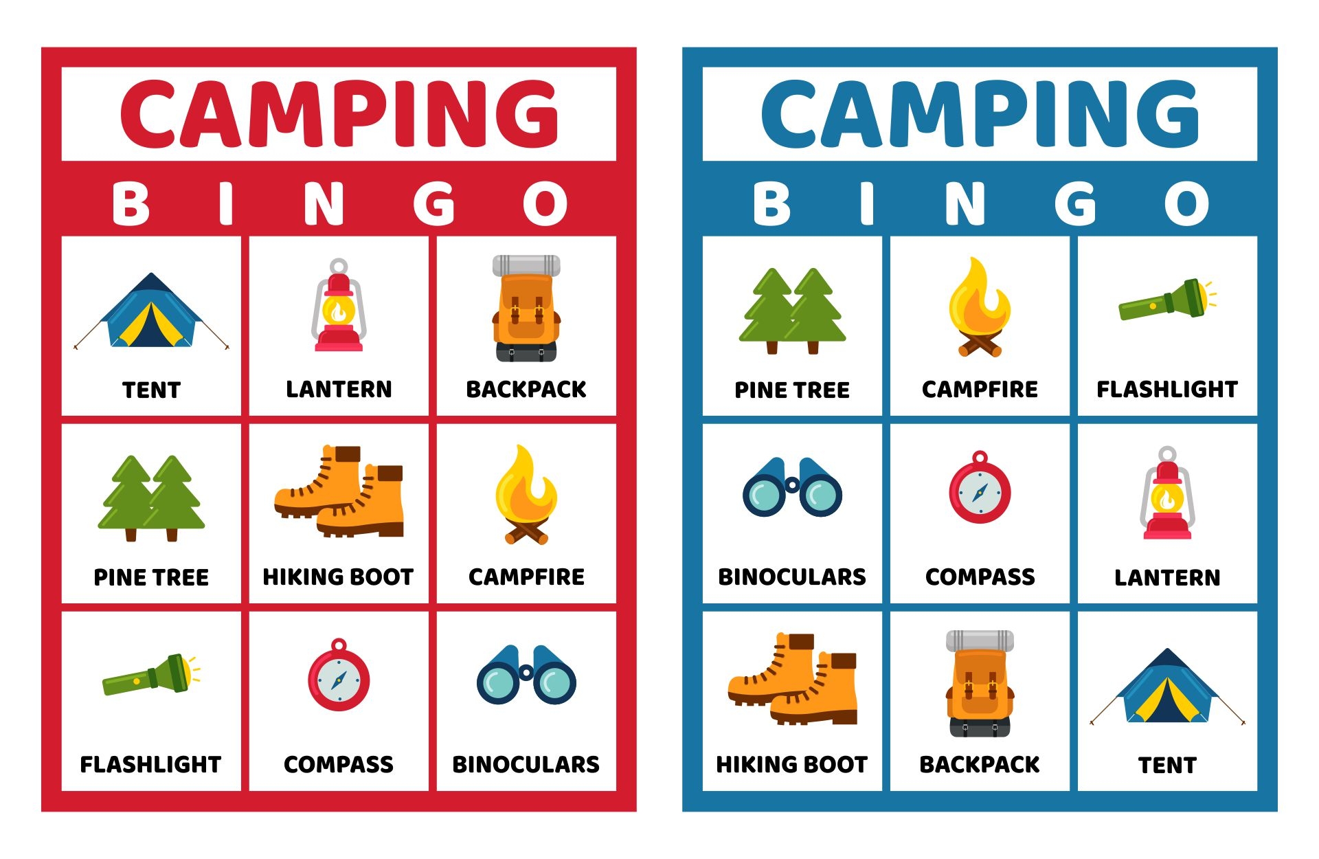 Free Camping Bingo Printable