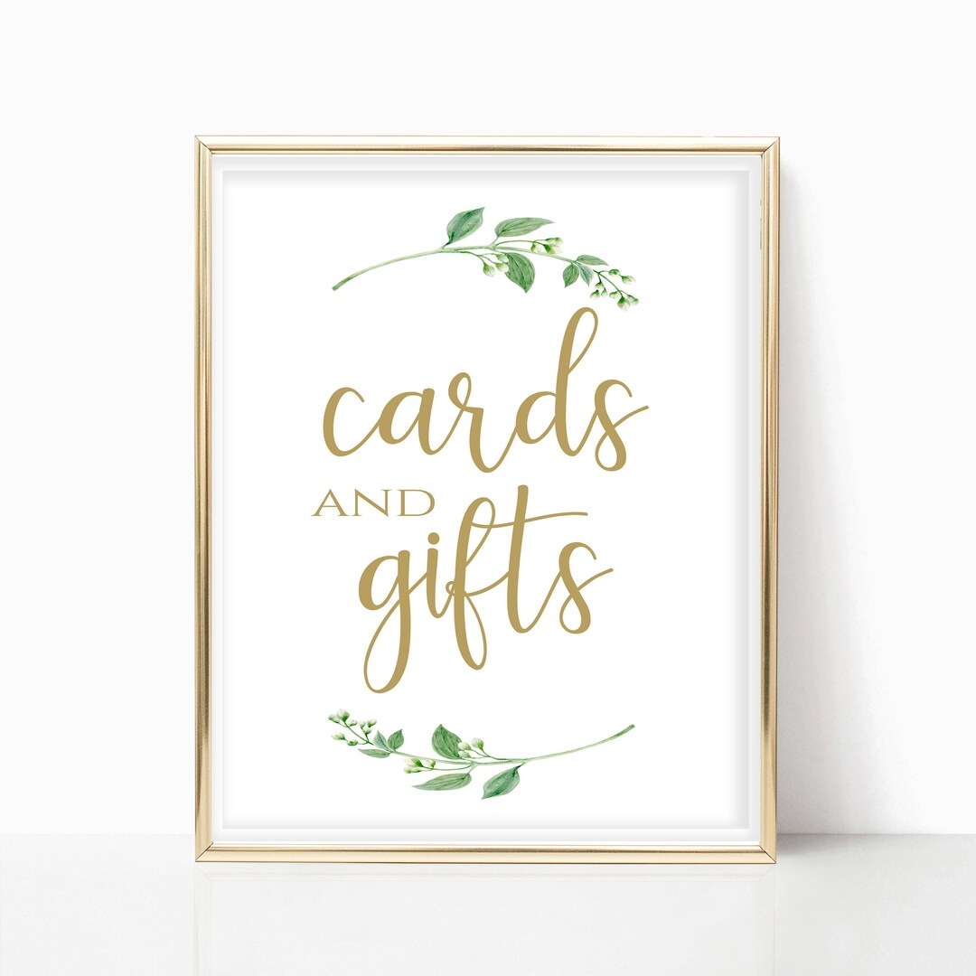 Cards And Gifts Printable Cards And Gifts Sign Printable Card Sign Printable Signs Wedding Print Instant Download PDF 8x10 5x7 4x6 Jasmine Etsy