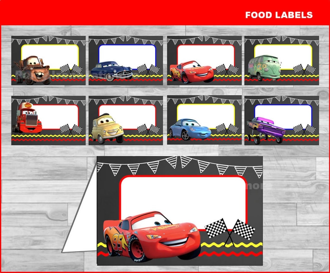 Cars Food Labels Instant Download Cars Chalkboard Food Tent Cards Cars Party Food Labels Etsy