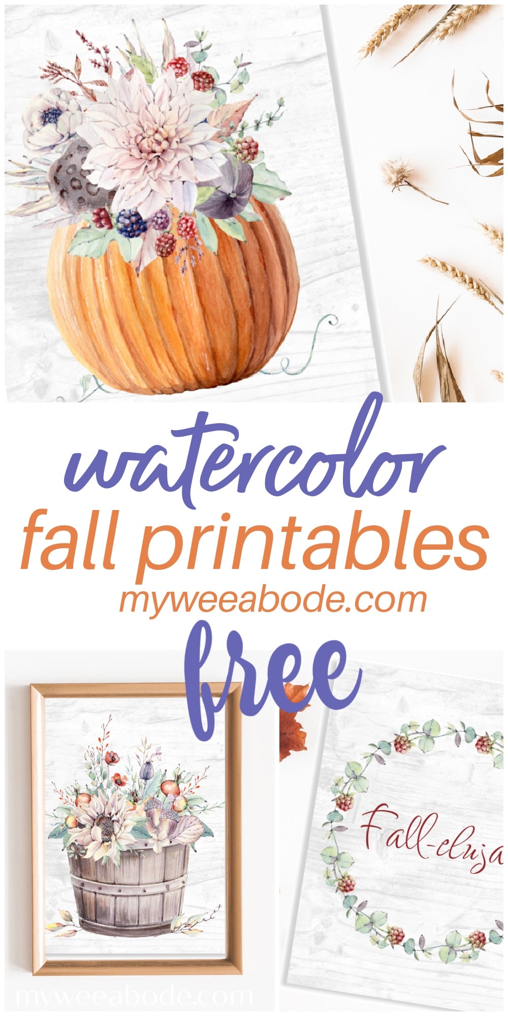 Celebrate With Fall Watercolor Printables 