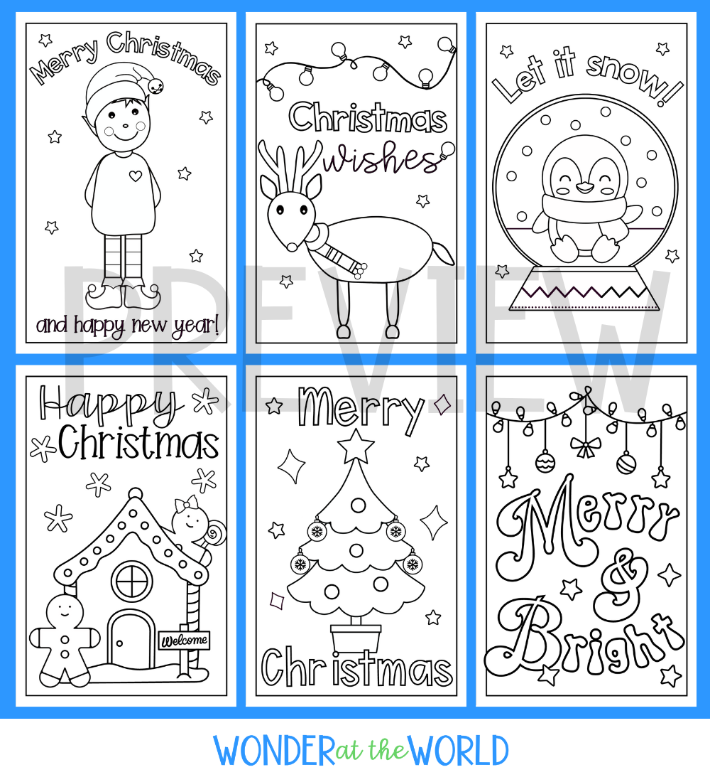 Christmas Card Template Printables To Colour Teaching Resources
