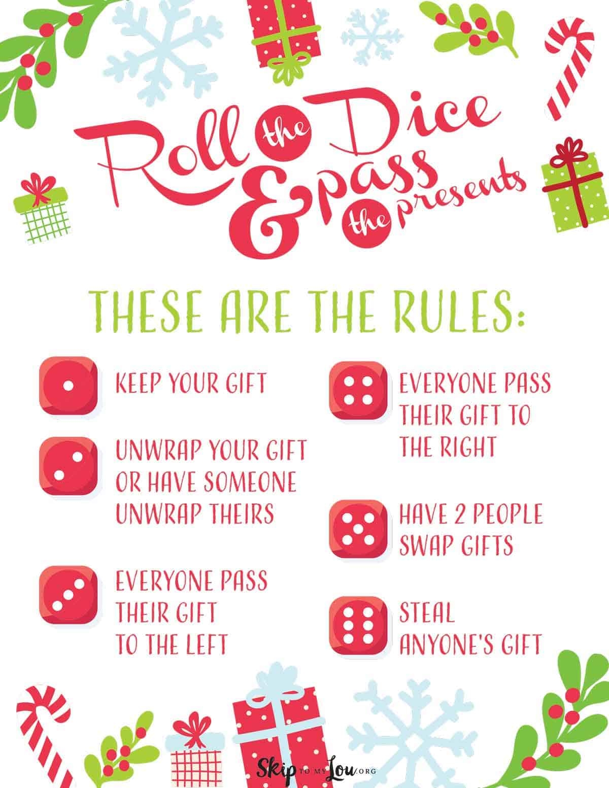Christmas Dice Game For A FUN Gift Exchange Skip To My Lou